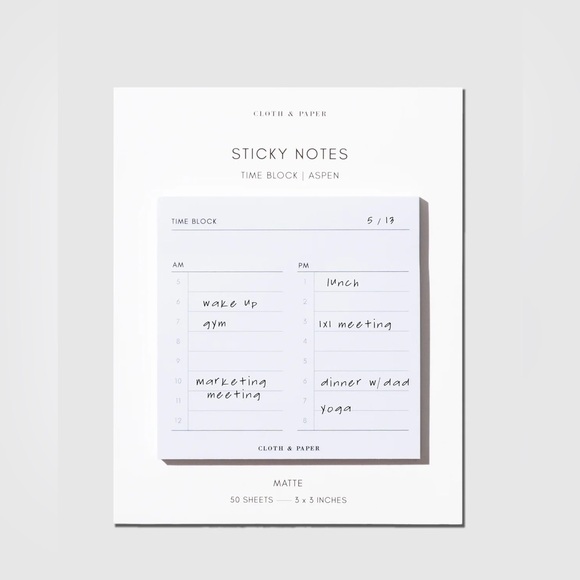 Cloth & Paper Time Block Sticky Notes - Picture 2 of 3